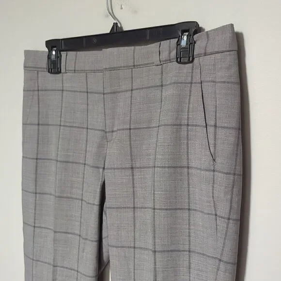 Banana Republic Gray Plaid Dress Pants - Picture 2 of 8